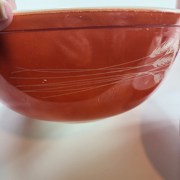 SET OF 4 VINTAGE WHEAT PATTERN PYREX NESTING BOWLS - Picture 11 of 14